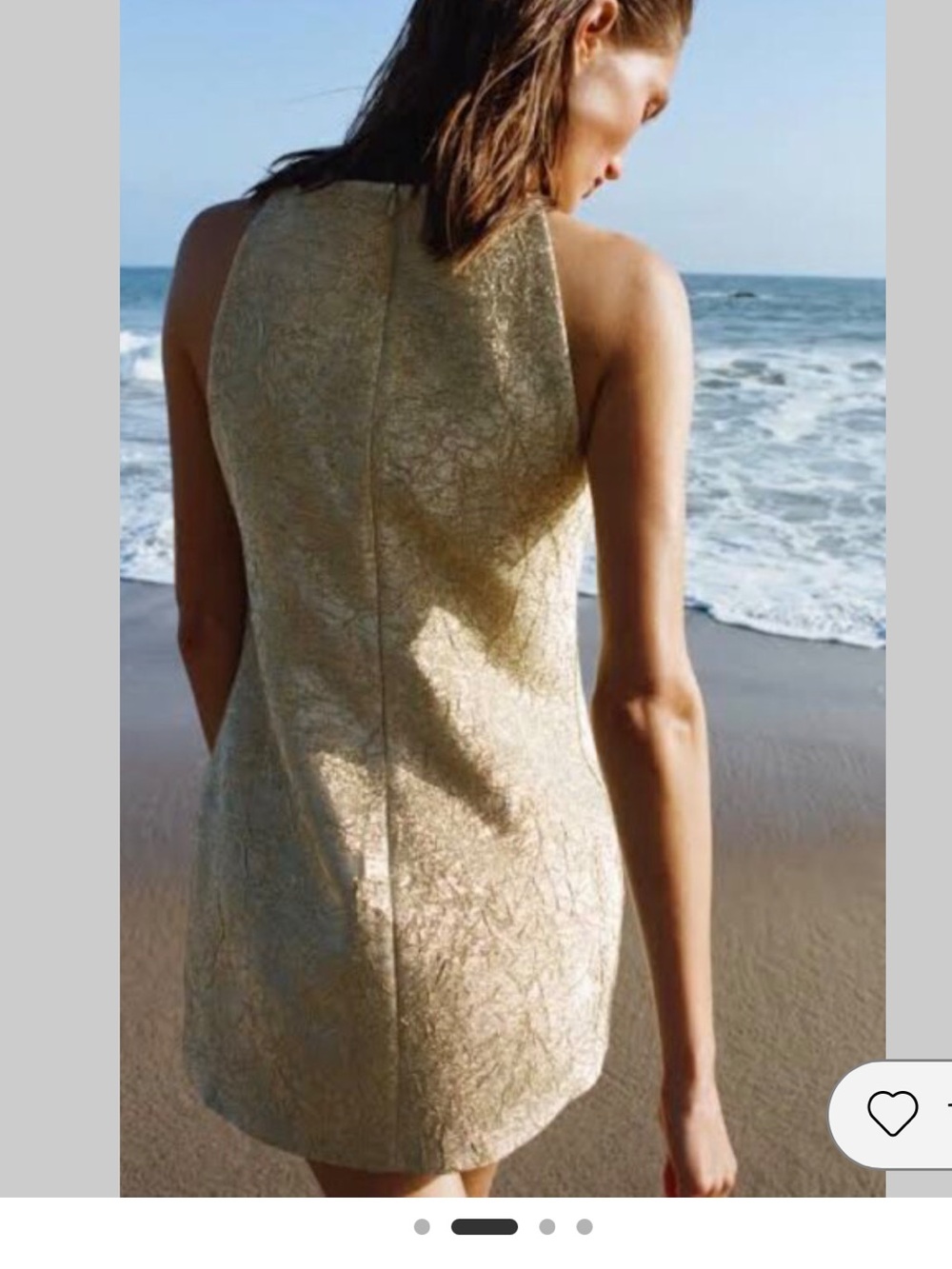Zara Metallic Gold Mini Dress - Picture 2 of 4